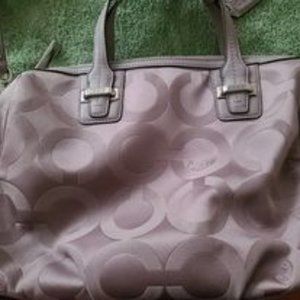 Coach gray and purple toned tote purse
